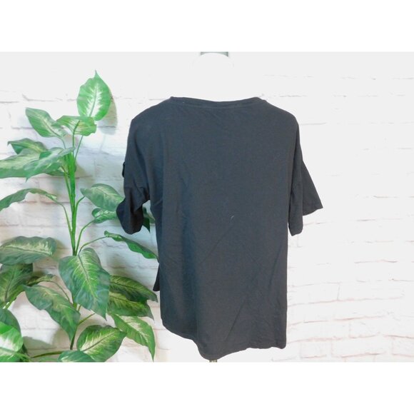 Wild And Free Death Soul Skull Graphic Black T-Shirt L Black Cold Shoulder - Picture 6 of 11